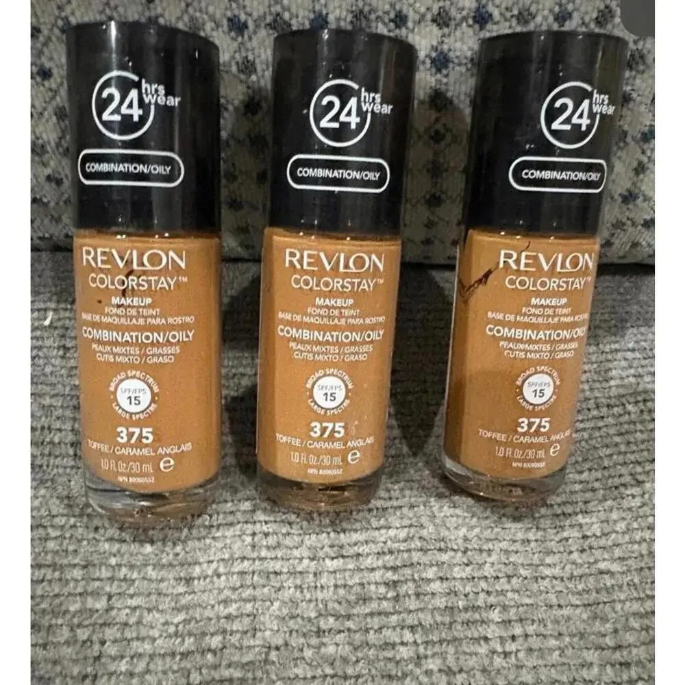 (3 Pack) Revlon ColorStay Longwear Foundation SPF 15-Shade 375 Toffee/Caramel - Picture 7 of 9